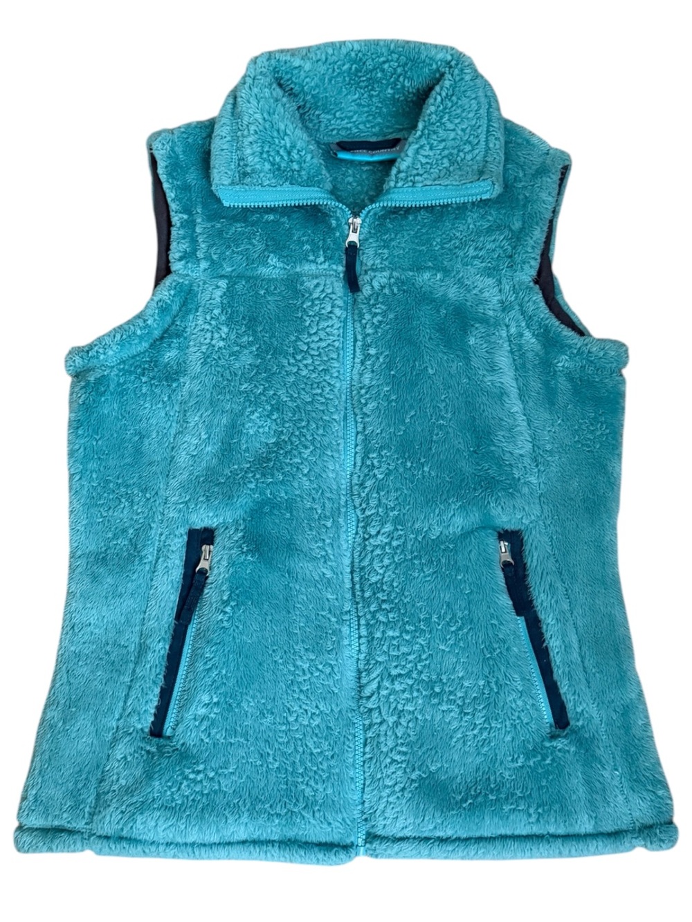 FREE COUNTRY Turquoise Blue Plush Fleece Full Zip Vest